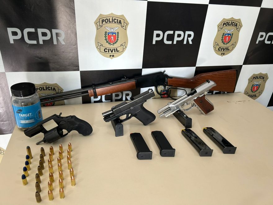 Em PG homem tem quatro armas de fogo apreendidas após publicar foto